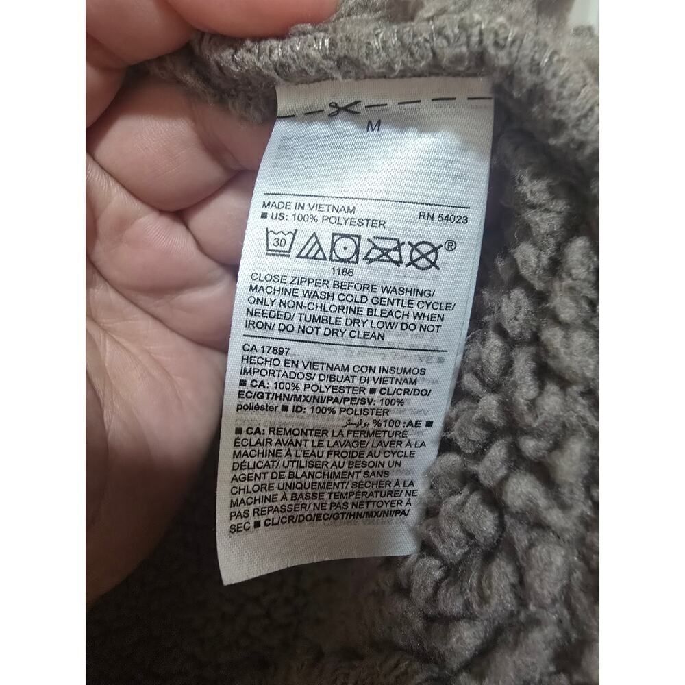 Old Navy Pieced-Yoke Teddy Fleece Jacket Brown Cozy Winter Casual Men's Size M - Picture 8 of 8